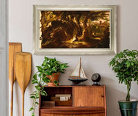 Wooded Landscape With Figures Or by Thomas Cole