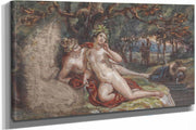 Wooded Scene With A Couple Laying Under A Tree By A Stream by Robert Smirke