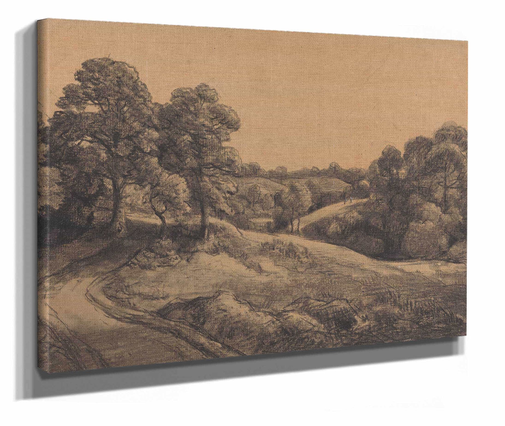 Wooded Slope With A Receding Road by John Constable
