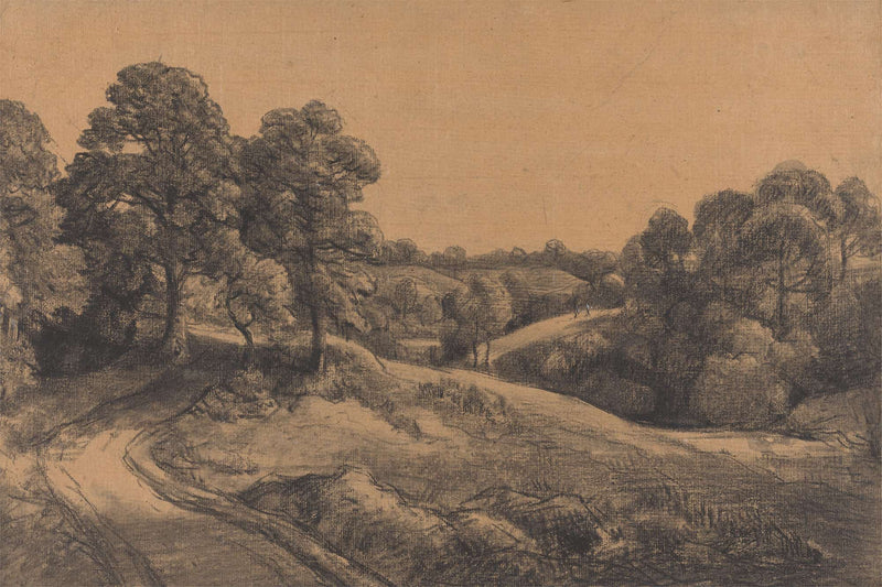Wooded Slope With A Receding Road by John Constable