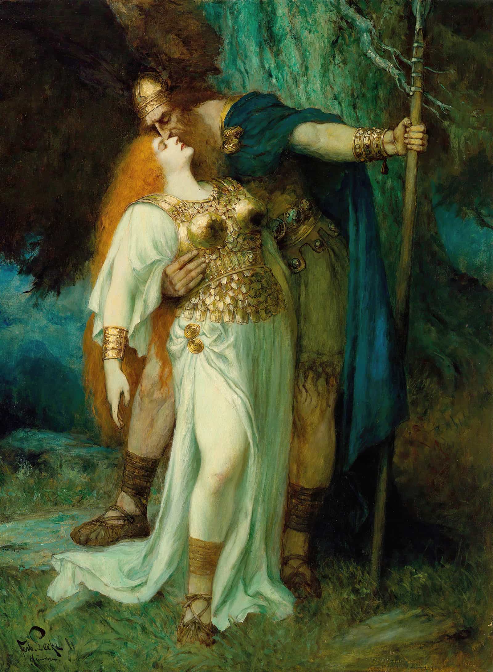 Wotans Farewell To Brunhilde by Ferdinand Leeke