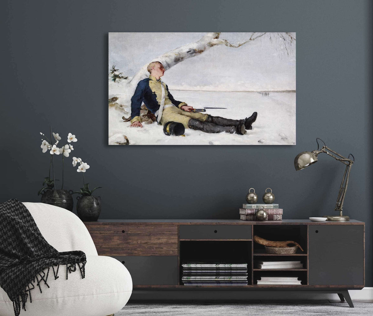 Wounded Warrior In The Snow by Helene Schjerfbeck