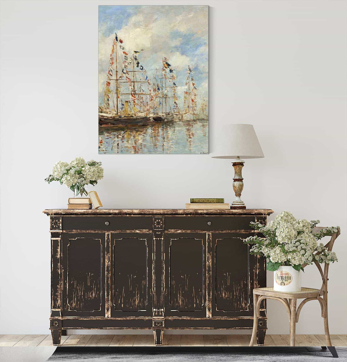 Yacht Basin At Trouville Deauville Probably by Eugene Boudin