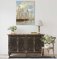 Yacht Basin At Trouville Deauville Probably by Eugene Boudin