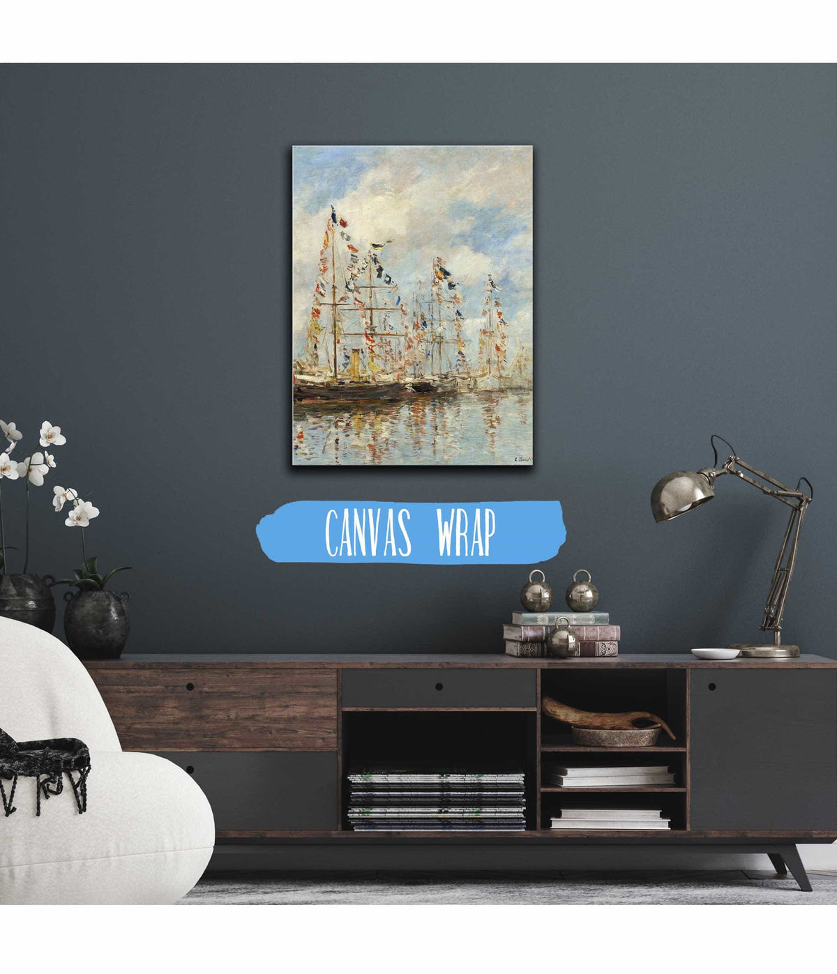 Yacht Basin At Trouville Deauville Probably by Eugene Boudin