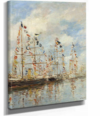 Yacht Basin At Trouville Deauville Probably by Eugene Boudin