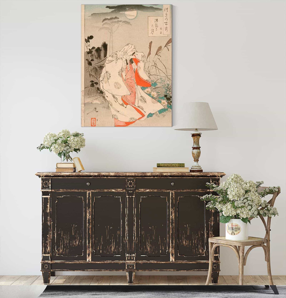 Yokobue Waiting From Takiguchi Tokiyori By Moonlight At Horinji by Tsukioka Yoshitoshi