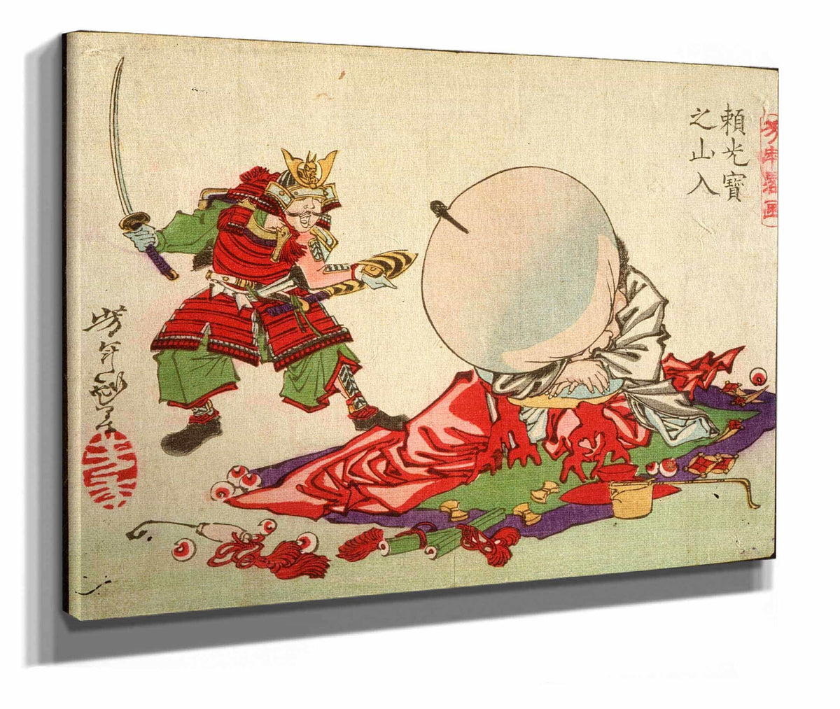 Yorimitsu Raiko Enters The Treasure Mountain by Tsukioka Yoshitoshi