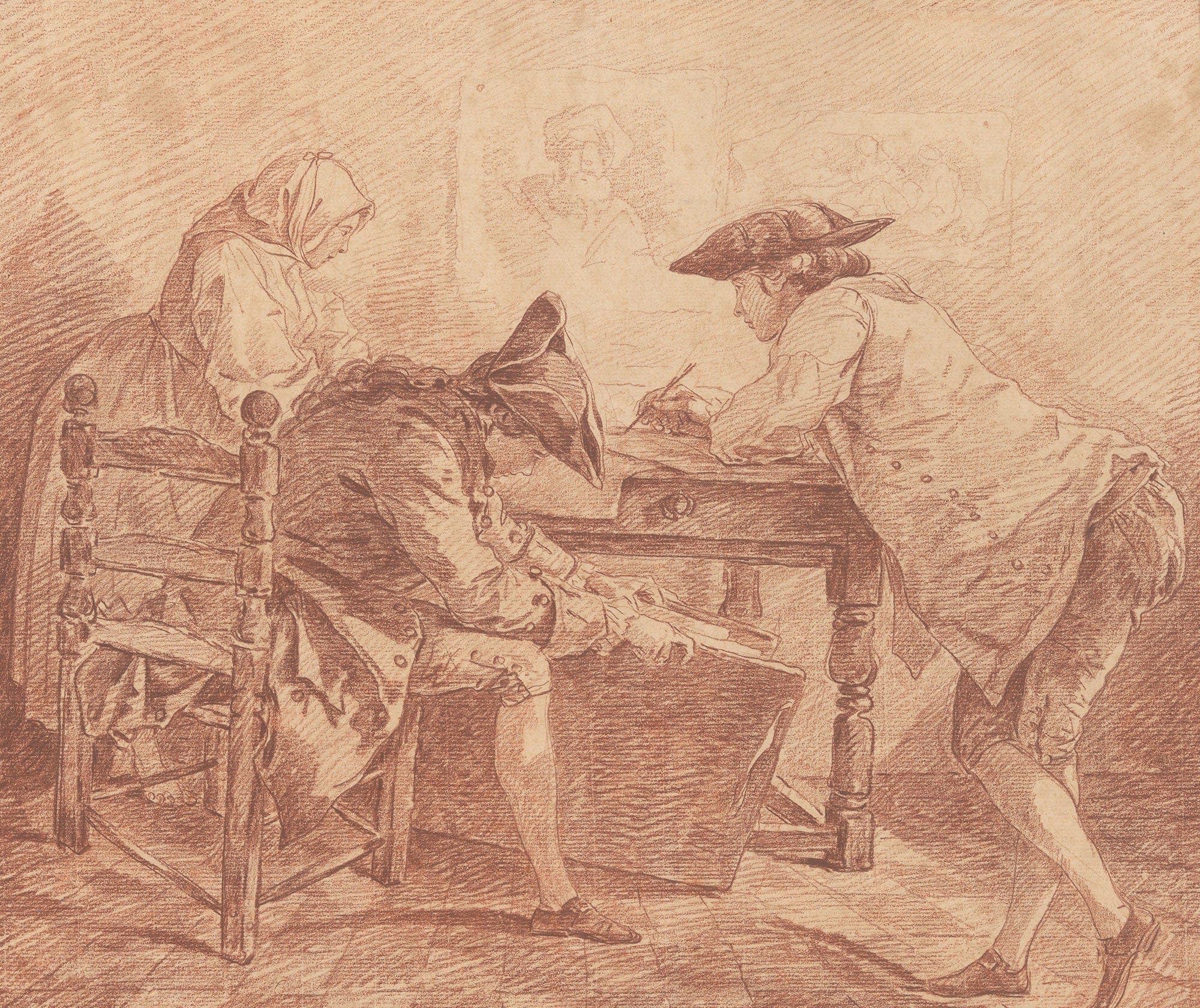 Young Artists In The Studio Ca by Hubert Robert