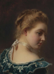 Young Beauty In A Green Dress by Gustave Jean Jacquet