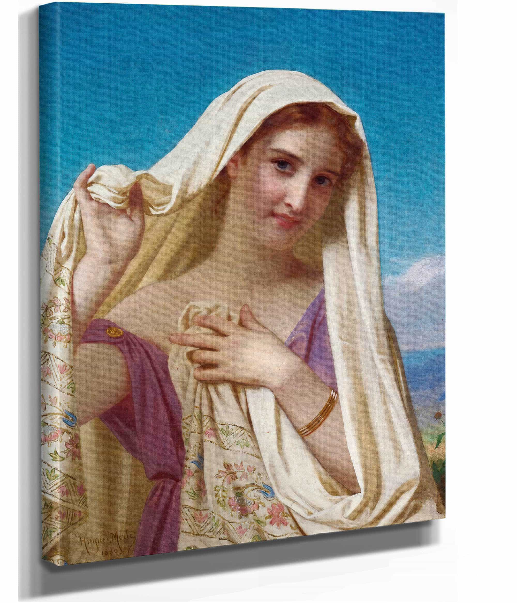 Young Girl In A Veil by Hugues Merle