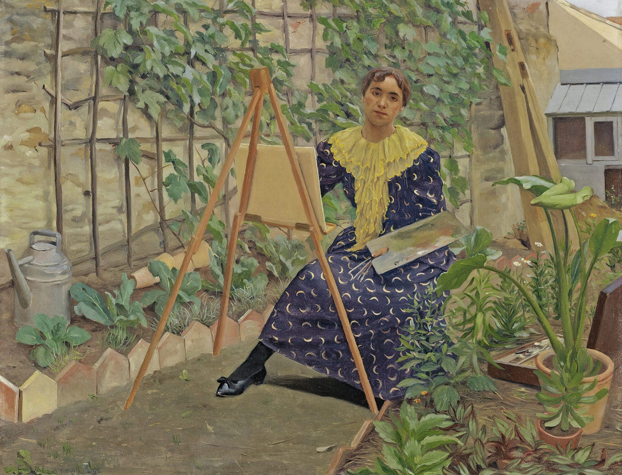 Young Girl Painting by Felix Vallotton