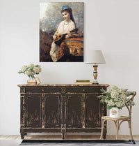 Young Girl With A Mandolin by Jean Baptiste Camille Corot