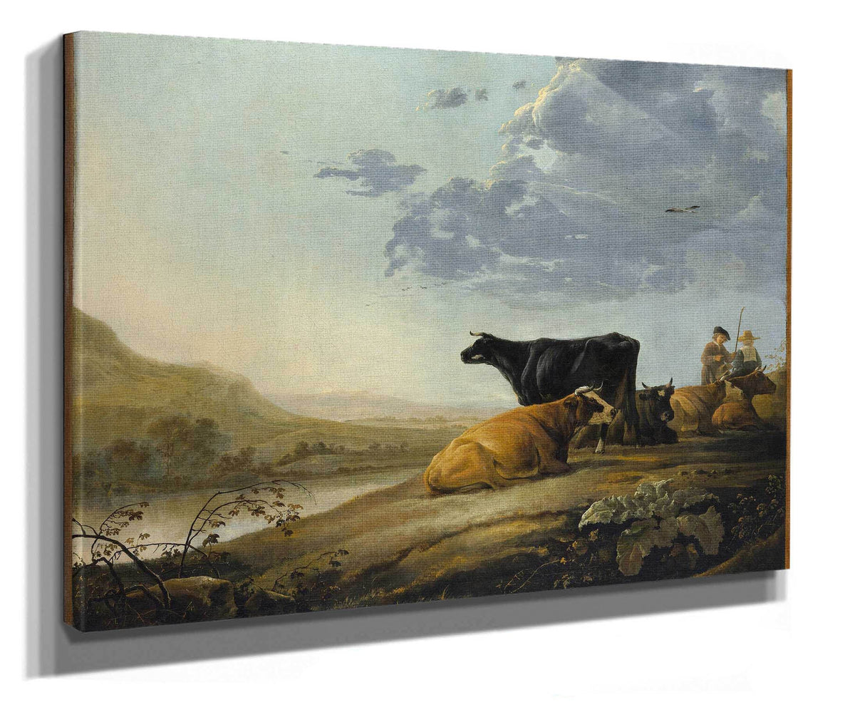 Young Herdsmen With Cows  by Aelbert Cuyp