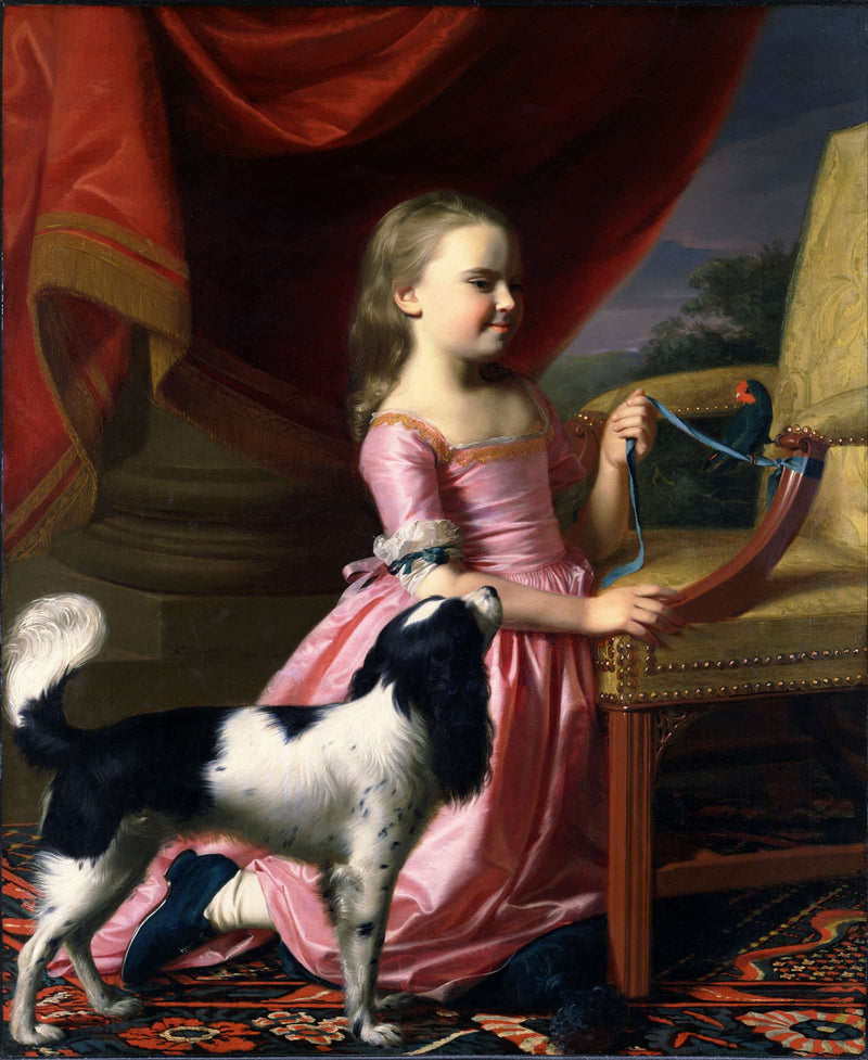 Young Lady With A Bird And A Dog by John Singleton Copley