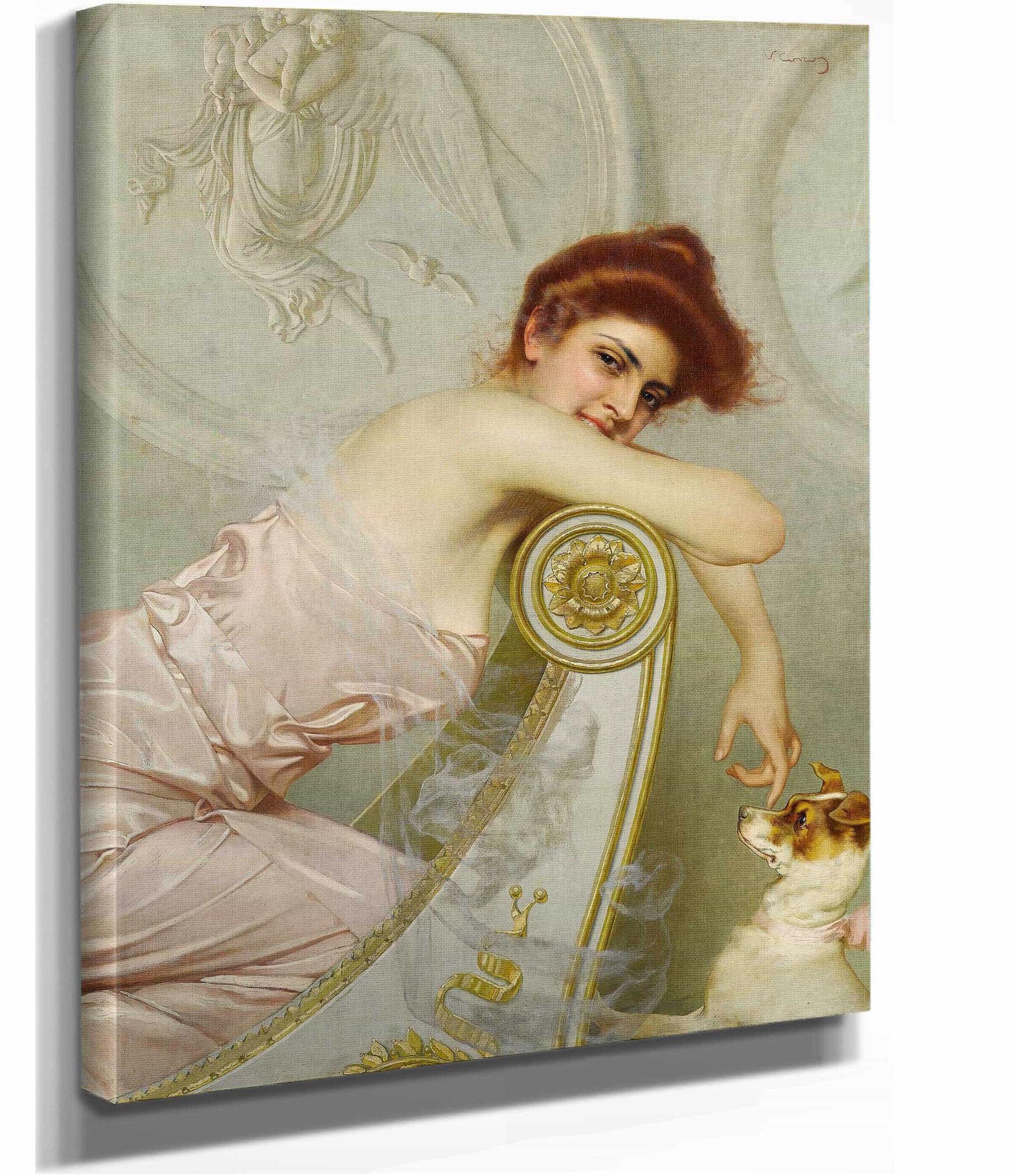 Young Lady With Puppy C by Vittorio Matteo Corcos