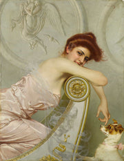 Young Lady With Puppy C by Vittorio Matteo Corcos