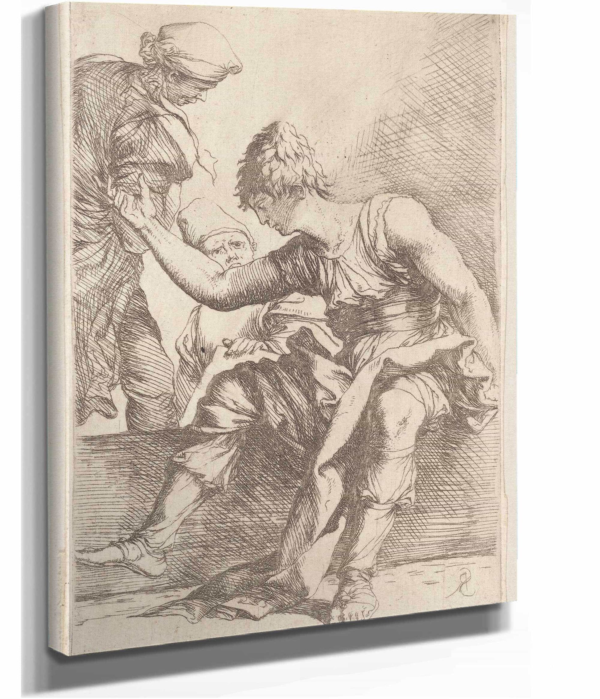 Young Man Seated  by Salvator Rosa