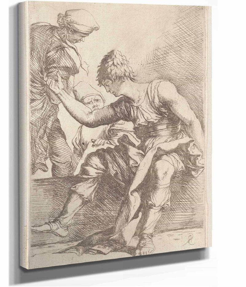 Young Man Seated  by Salvator Rosa