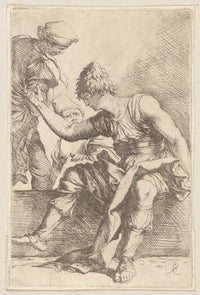 Young Man Seated  by Salvator Rosa