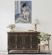 Young Peasant Having Her Coffee by Camille Pissarro