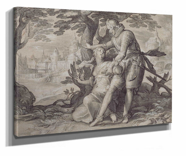 Young Woman Assisted By A Gentleman  by Joachim Wtewael