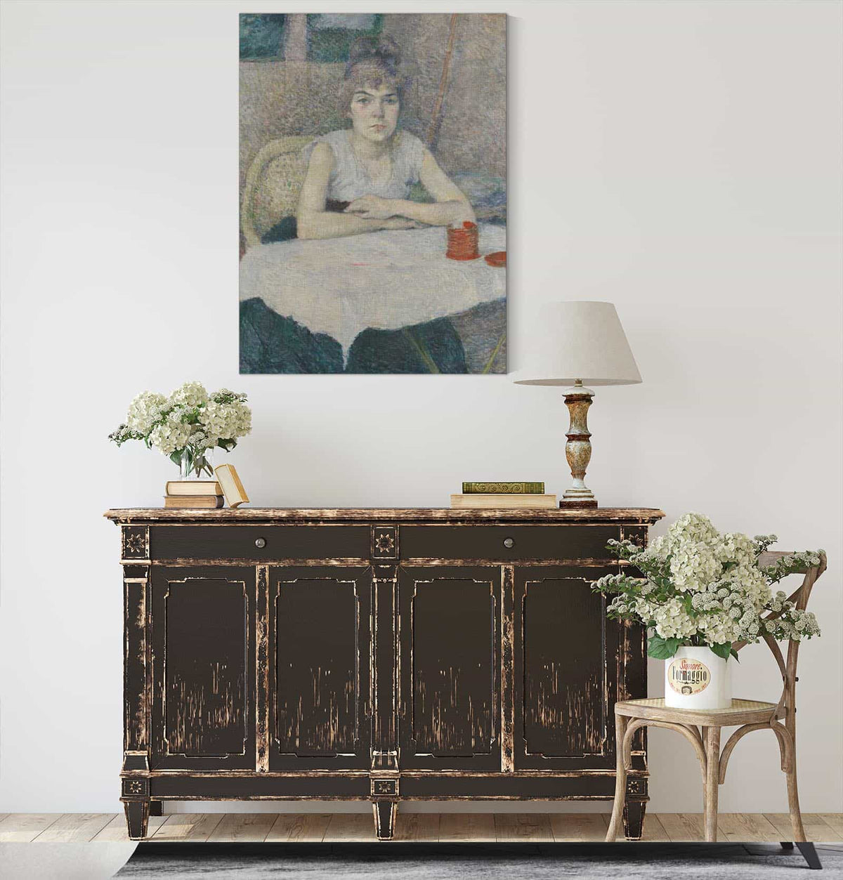 Young Woman At A Table Poudre De Riz by Henri De Toulouse Lautrec