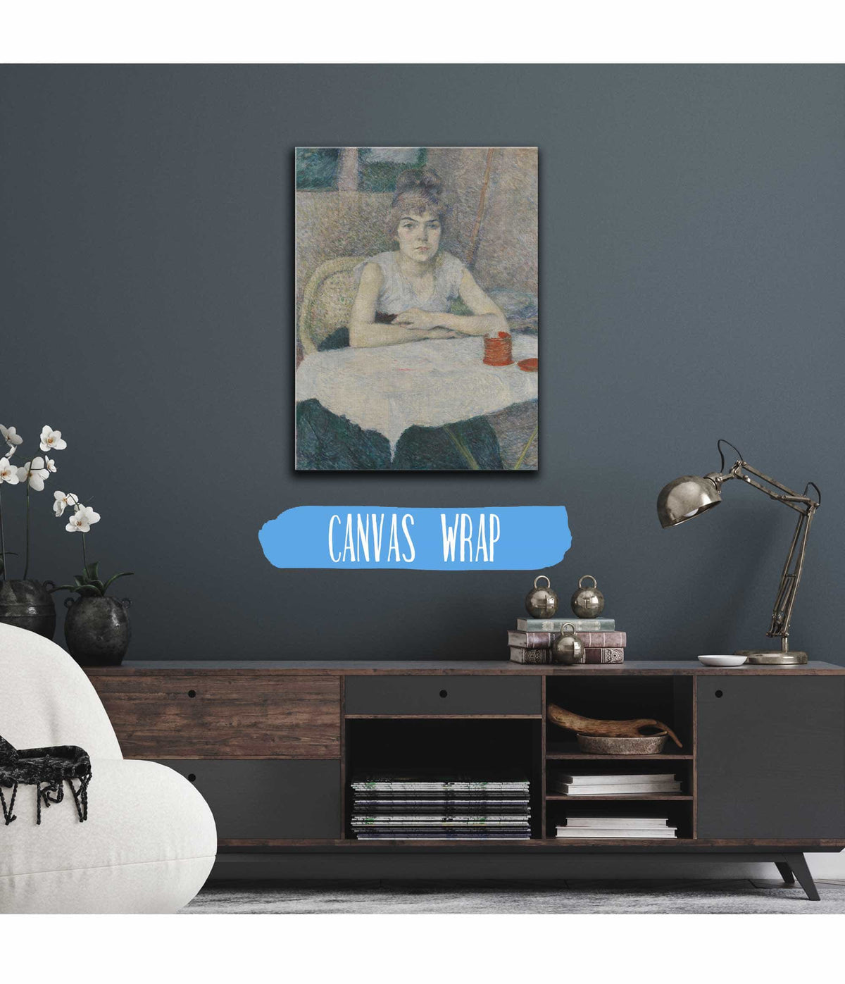 Young Woman At A Table Poudre De Riz by Henri De Toulouse Lautrec