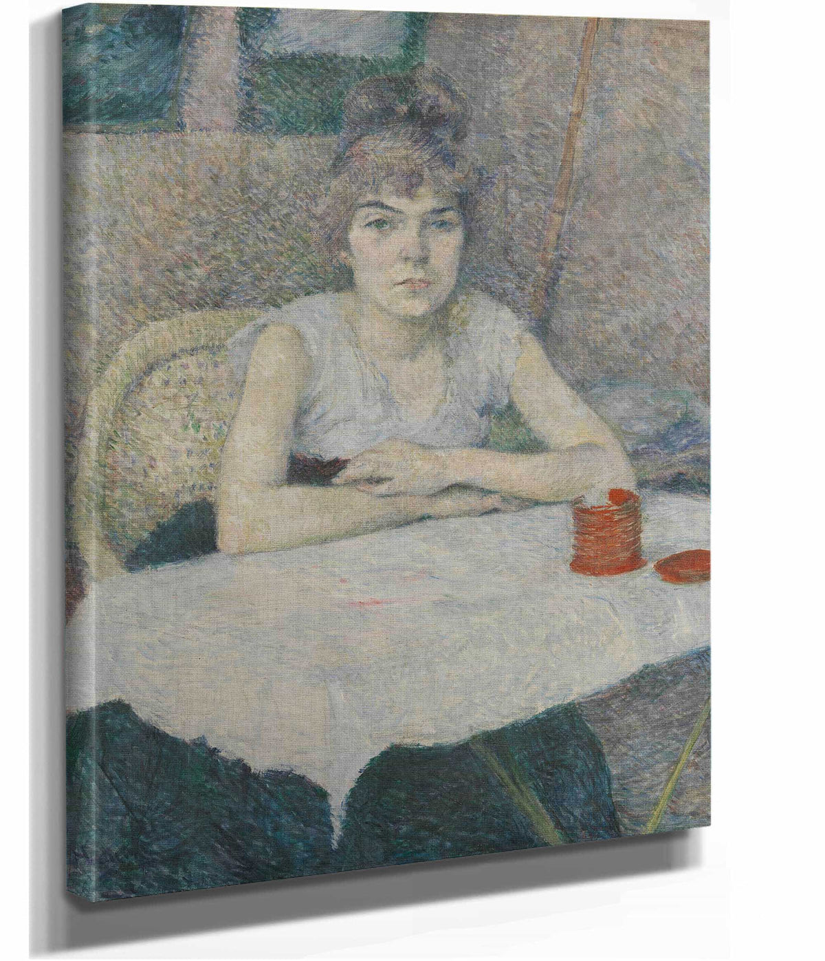 Young Woman At A Table Poudre De Riz by Henri De Toulouse Lautrec