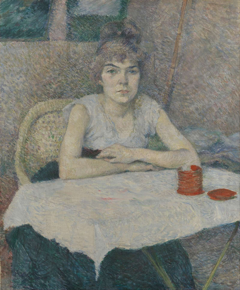 Young Woman At A Table Poudre De Riz by Henri De Toulouse Lautrec