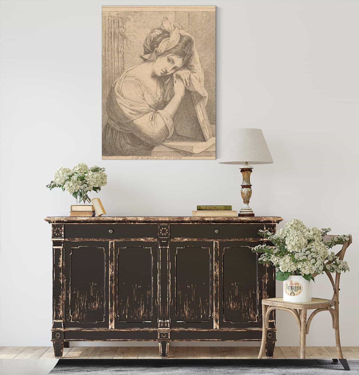 Young Woman In Contemplation by Angelica Kauffmann