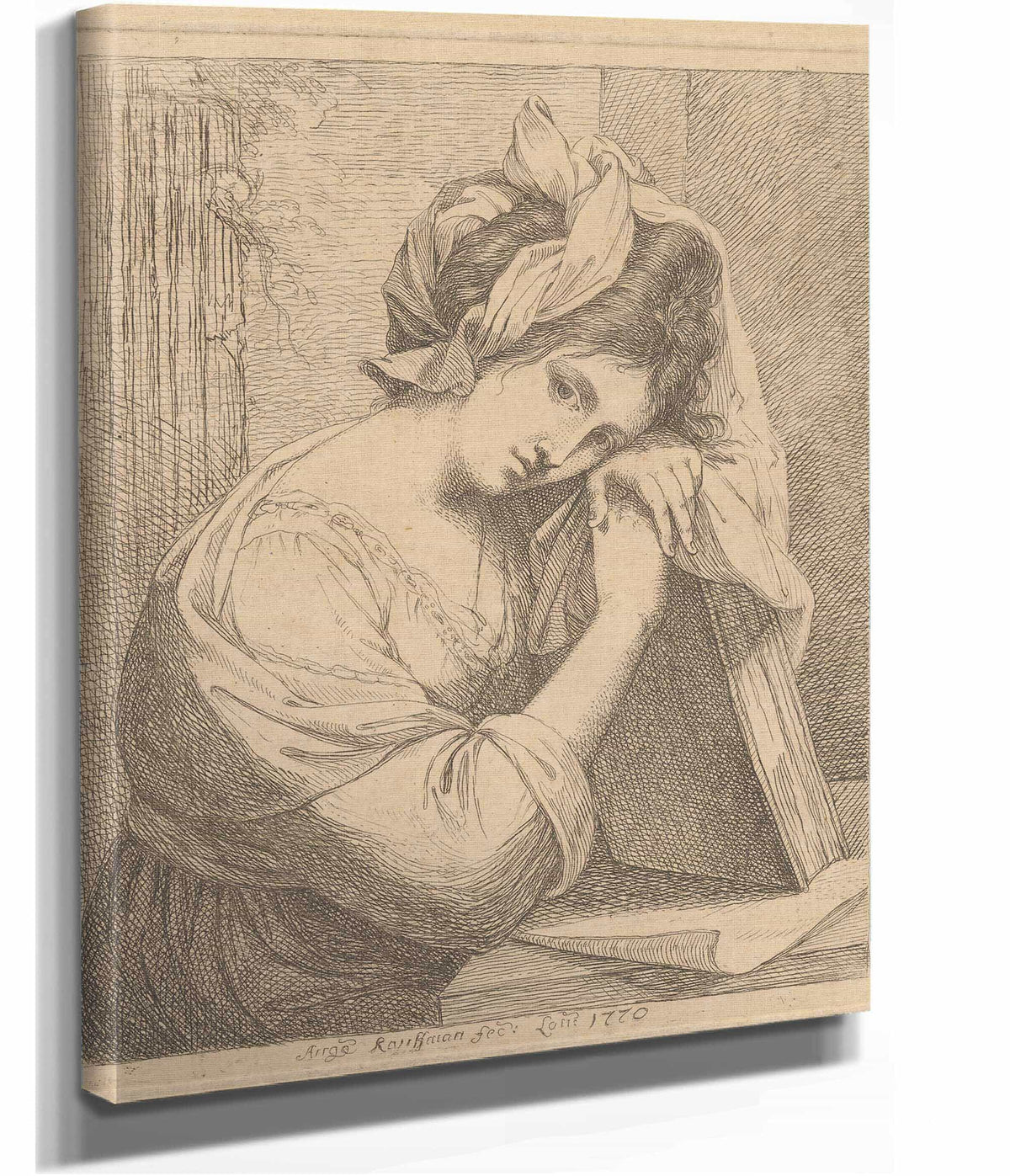 Young Woman In Contemplation by Angelica Kauffmann