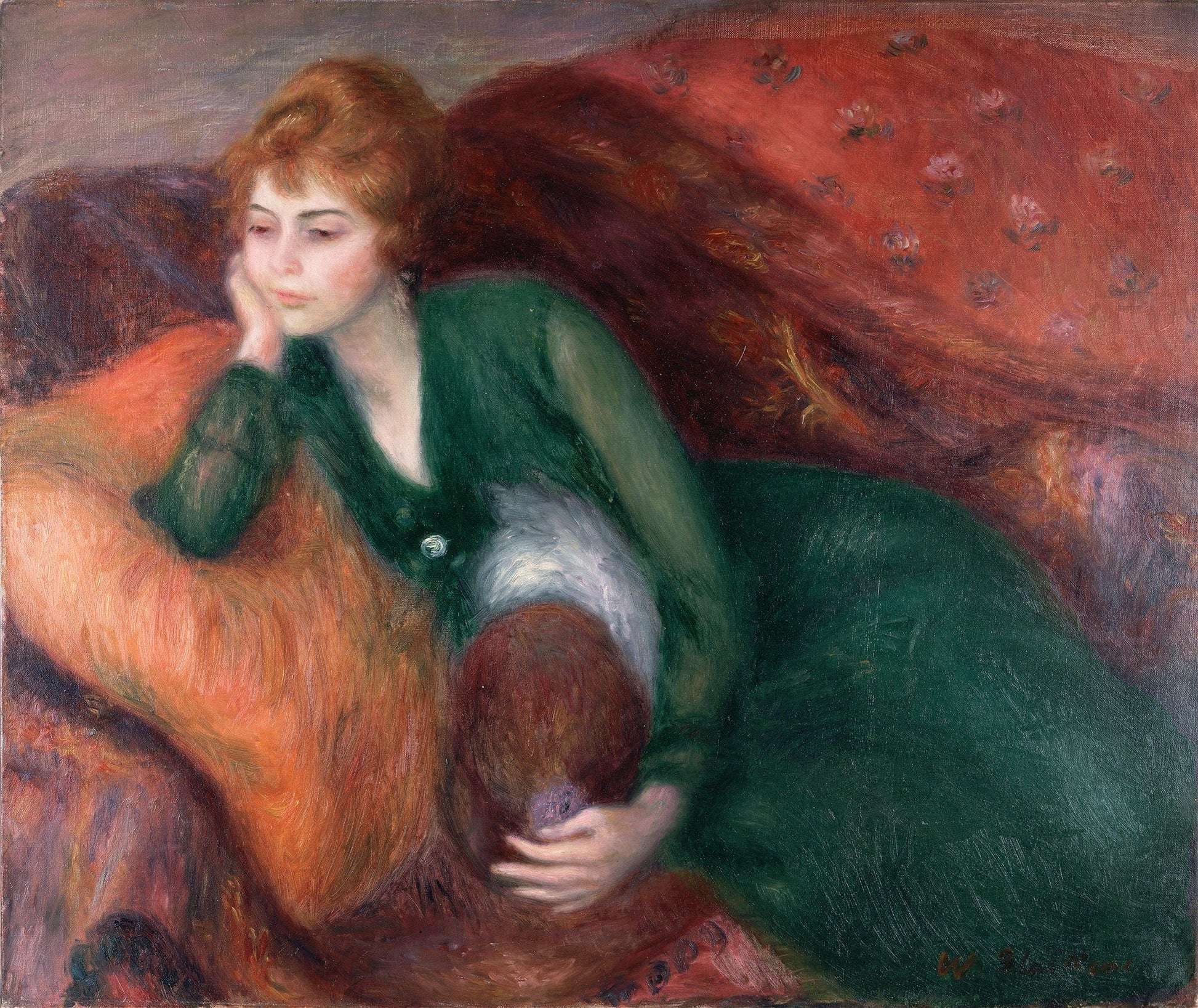 Young Woman In Green by William James Glackens