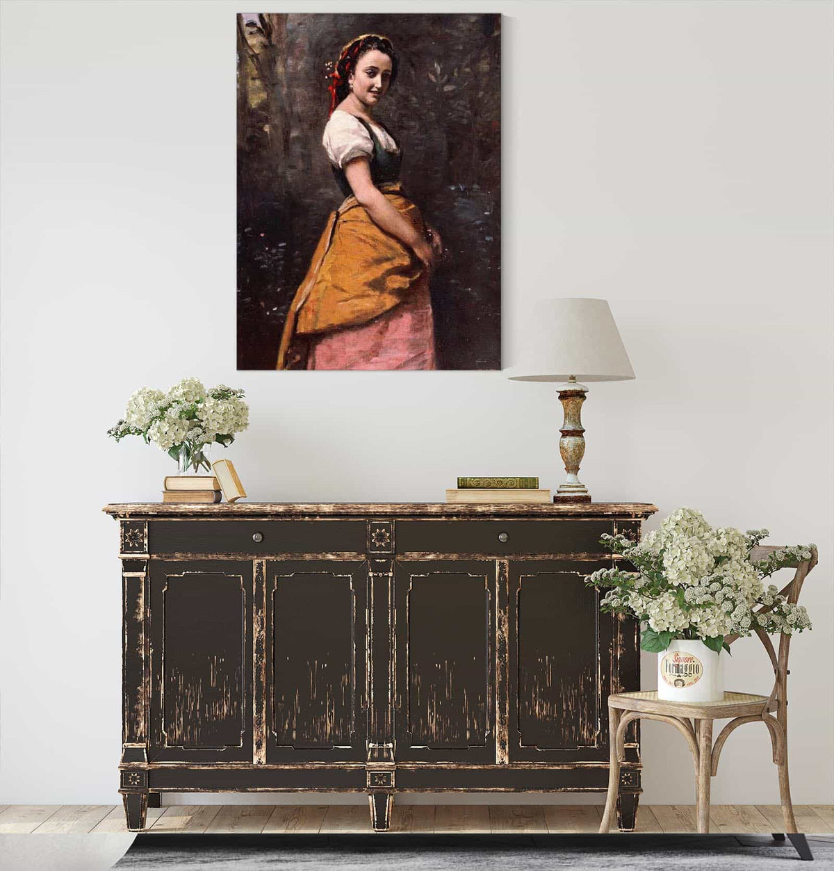 Young Woman In The Woods by Jean Baptiste Camille Corot