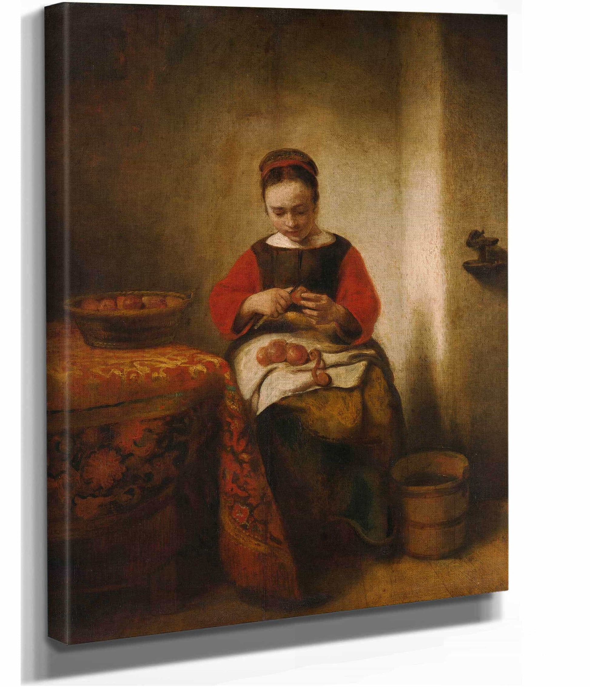 Young Woman Peeling Apples by Nicolaes Maes