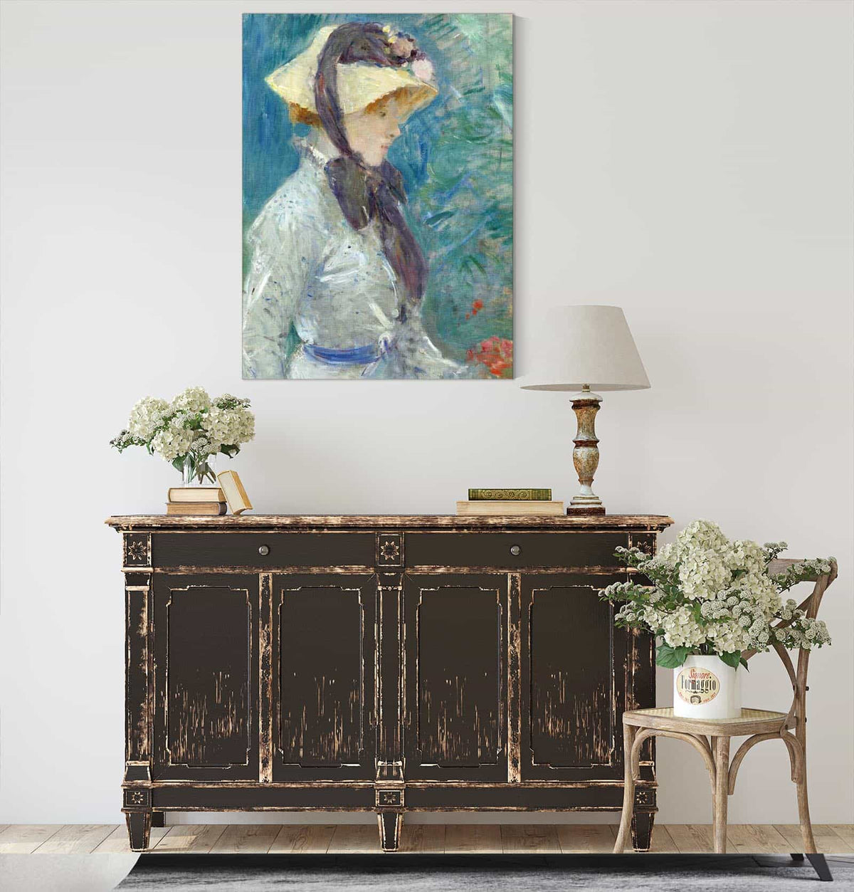 Young Woman With A Straw Hat by Berthe Morisot