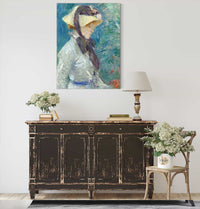 Young Woman With A Straw Hat by Berthe Morisot