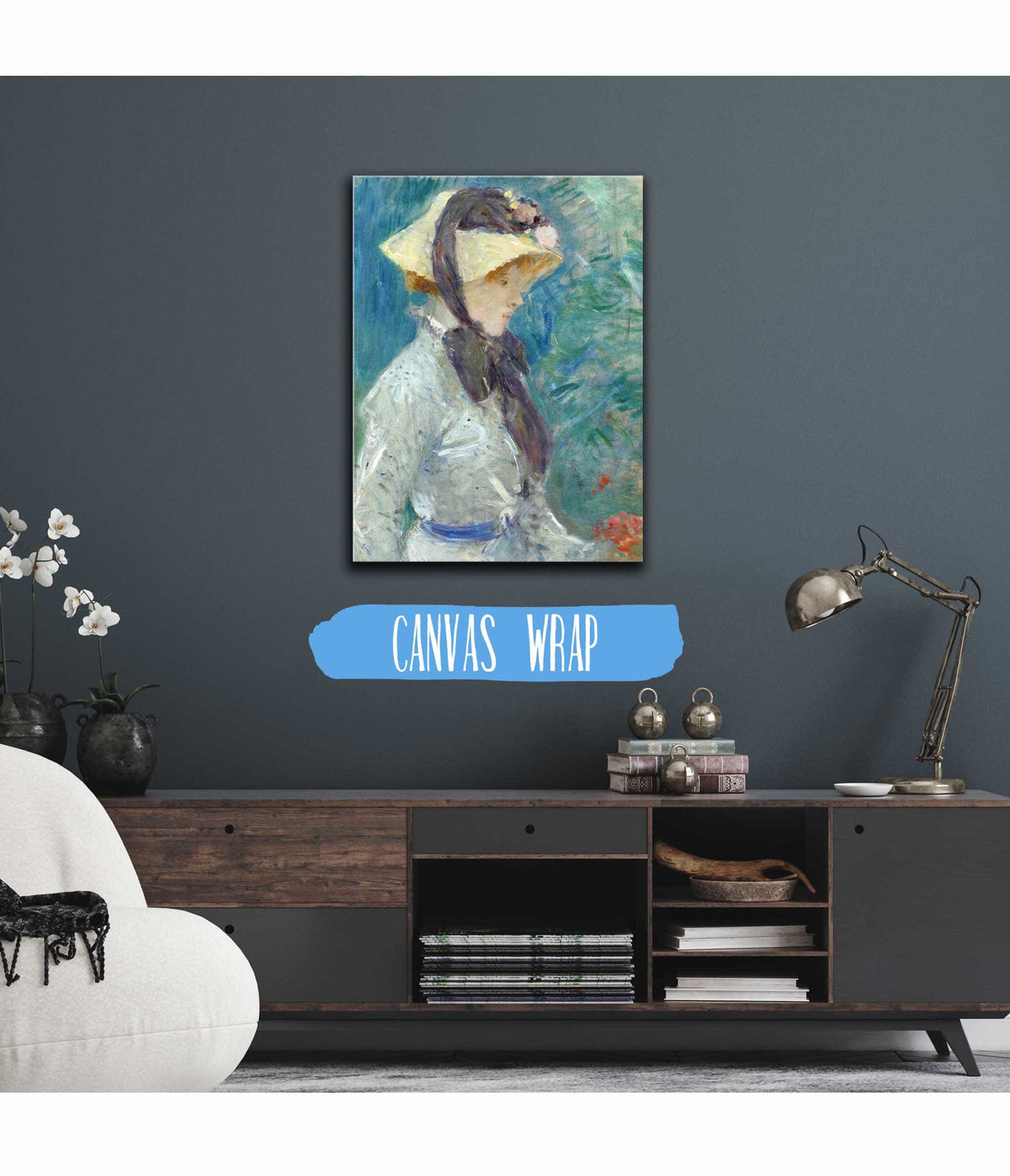 Young Woman With A Straw Hat by Berthe Morisot