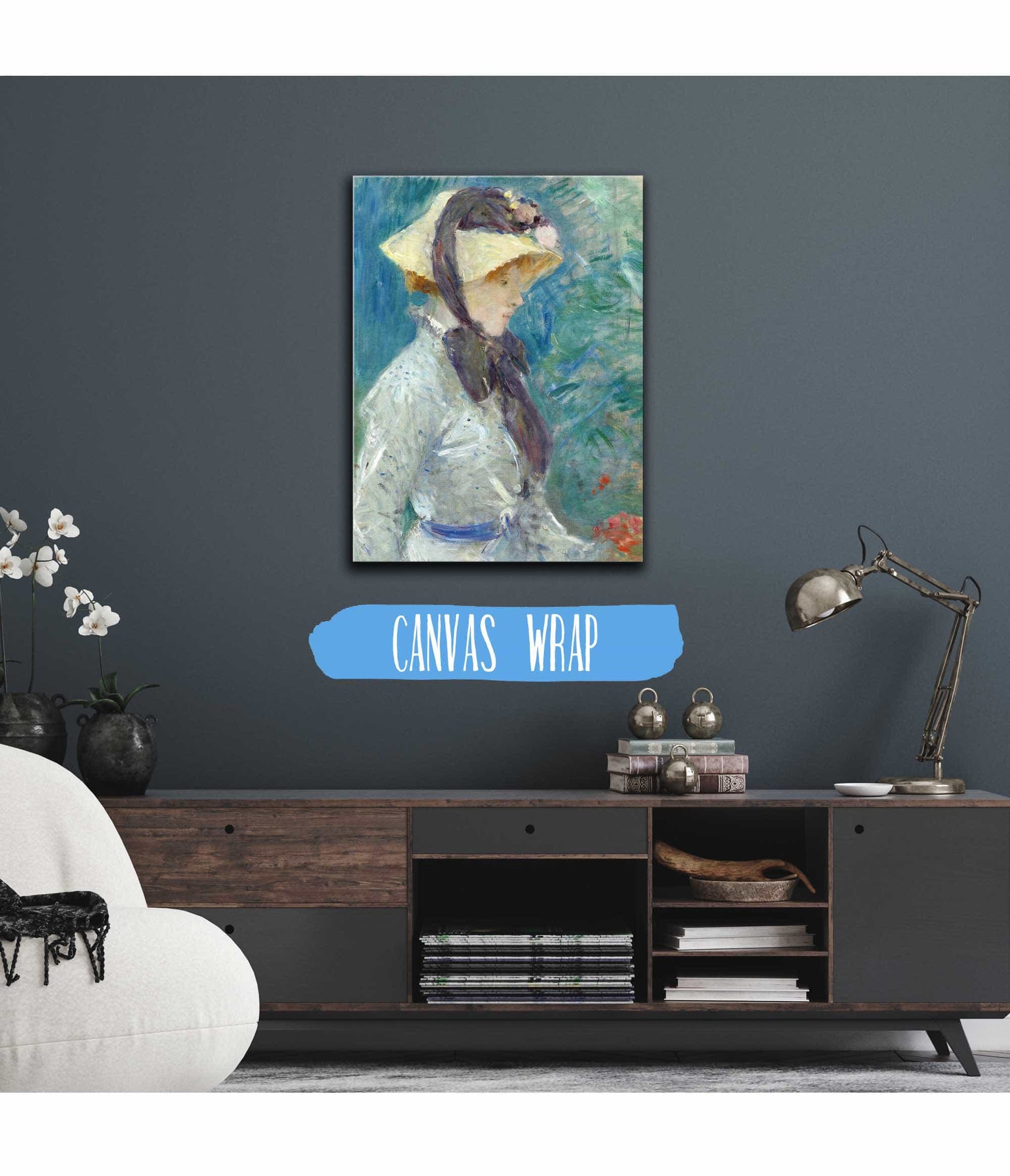 Young Woman With A Straw Hat by Berthe Morisot