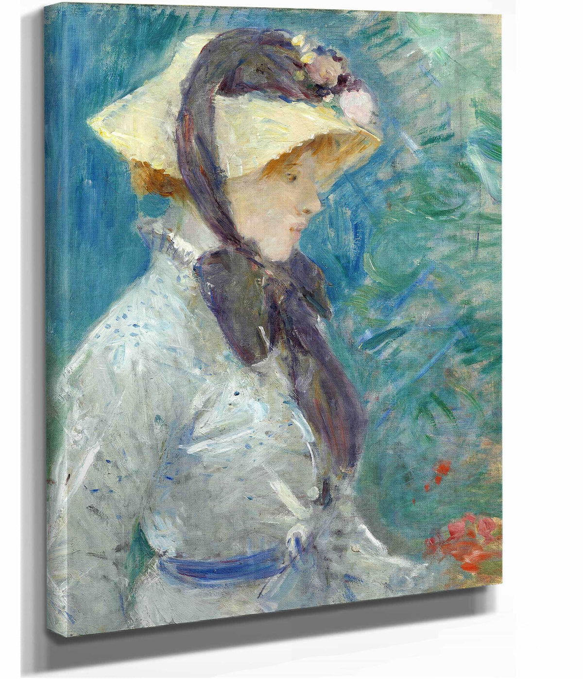 Young Woman With A Straw Hat by Berthe Morisot