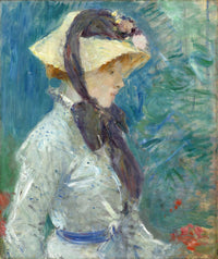 Young Woman With A Straw Hat by Berthe Morisot