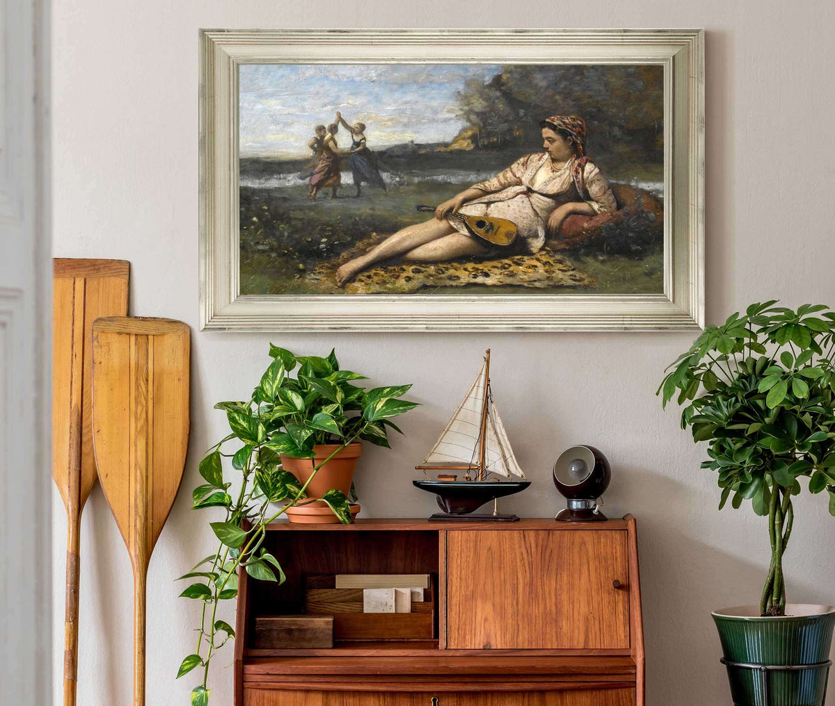 Young Women Of Sparta Jeunes Filles De Sparte by Jean Baptiste Camille Corot