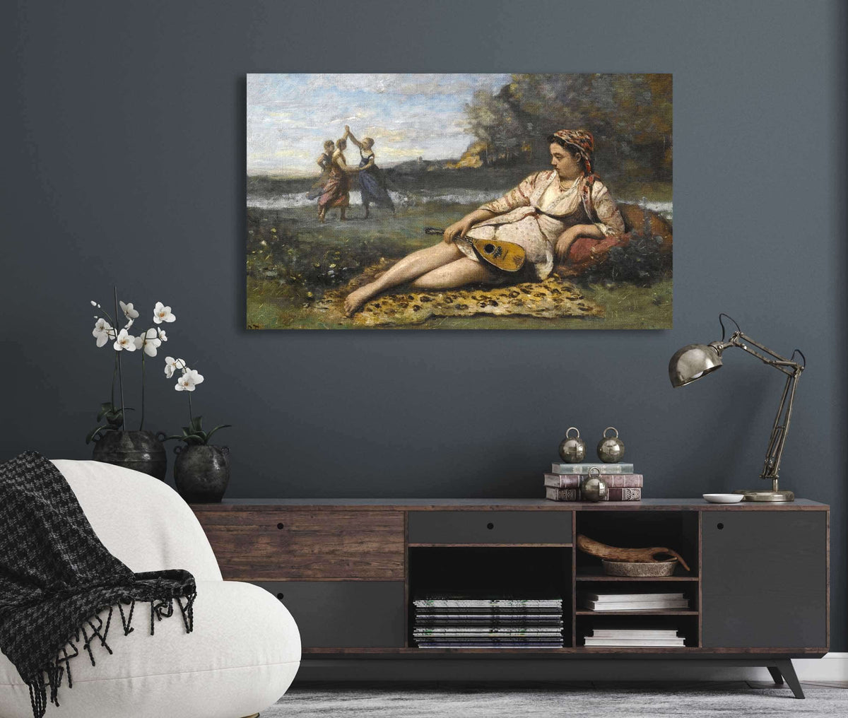 Young Women Of Sparta Jeunes Filles De Sparte by Jean Baptiste Camille Corot