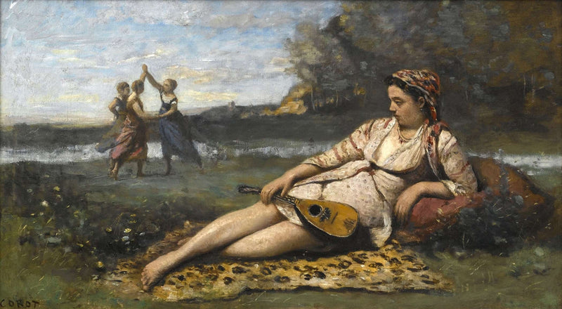 Young Women Of Sparta Jeunes Filles De Sparte by Jean Baptiste Camille Corot