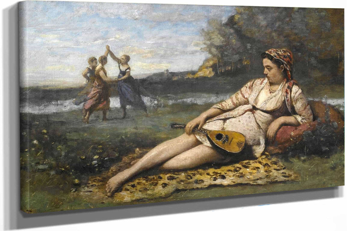 Young Women Of Sparta Jeunes Filles De Sparte by Jean Baptiste Camille Corot