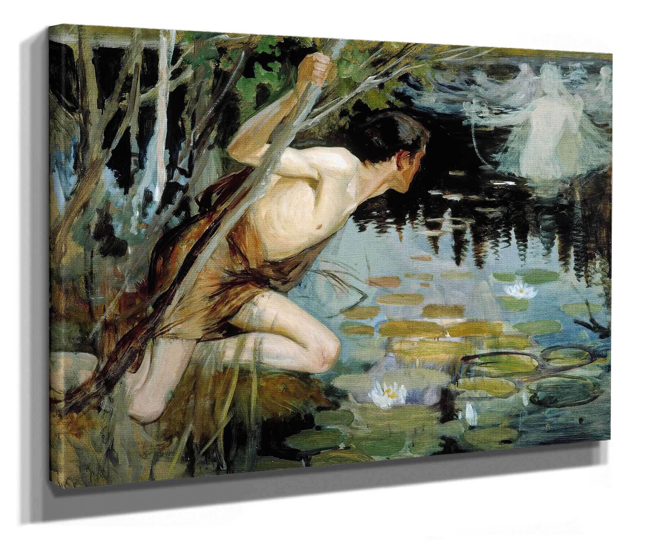 Youth And A Mermaid Sketch by Albert Edelfelt