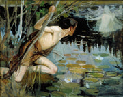 Youth And A Mermaid Sketch by Albert Edelfelt
