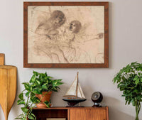 Youth In A Chariot With Attendant Young Woman  by Guercino