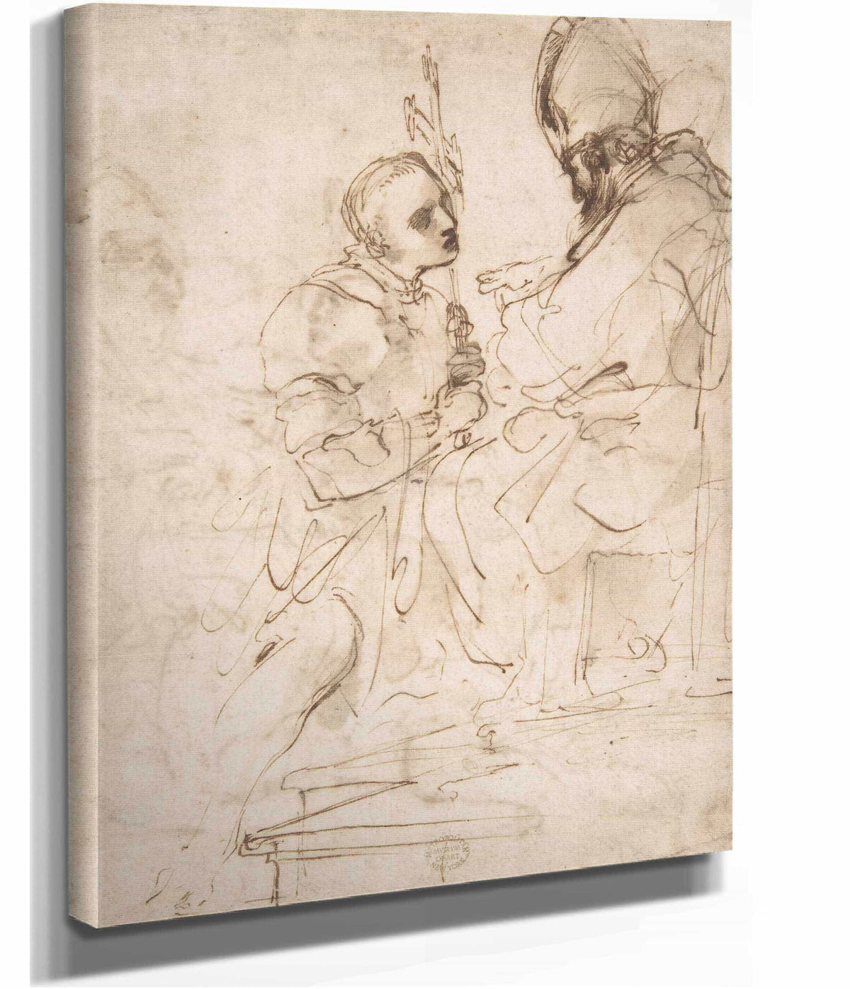 Youth Kneeling Before A Prelate by Guercino