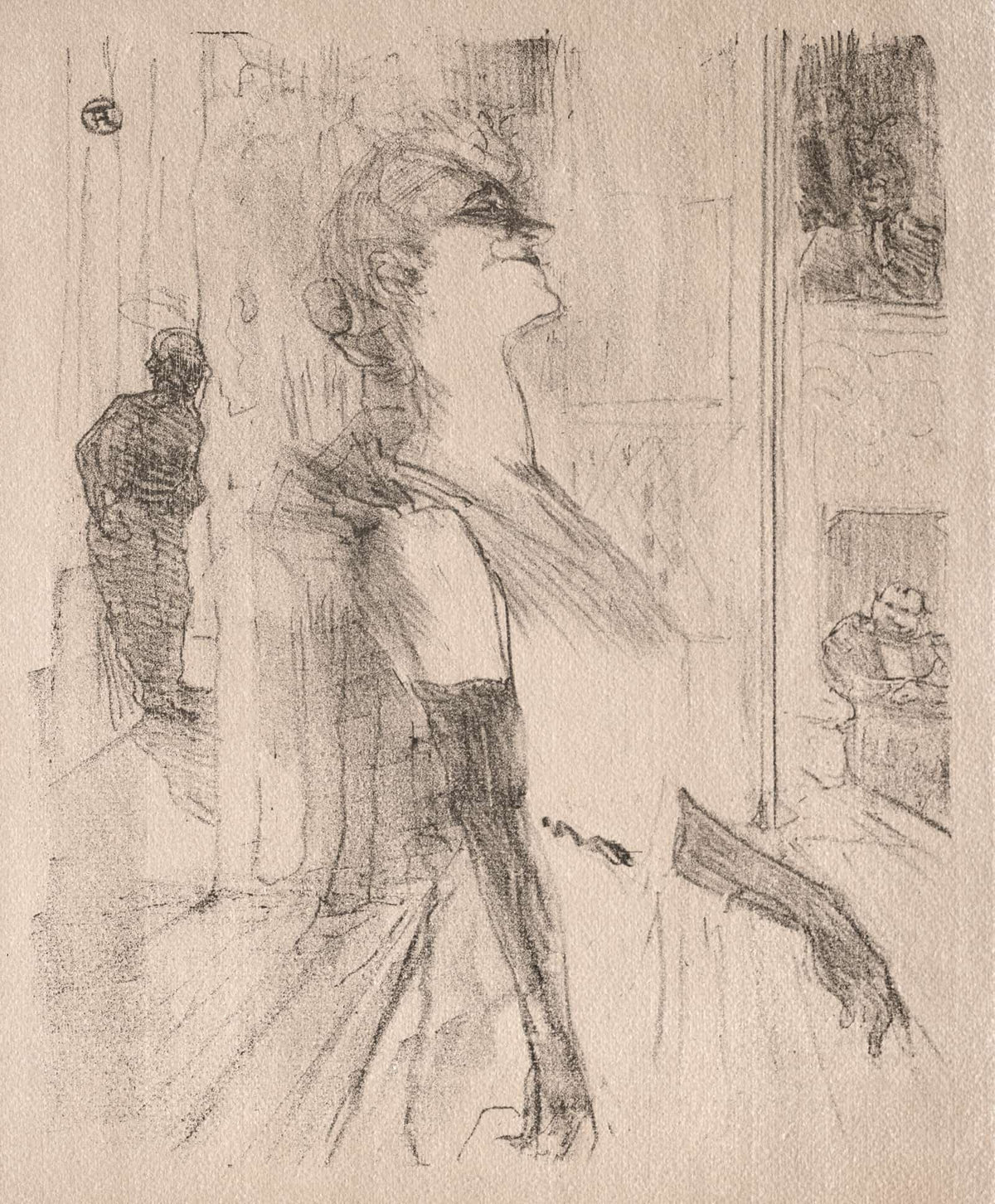 Yvette Guilbert Sur La Scene by Henri De Toulouse Lautrec